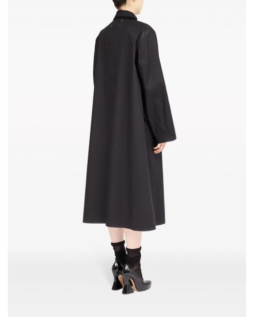 Maison Margiela Black Coated Single-Breasted Coat