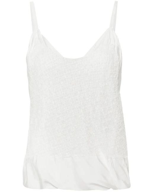 Jil Sander White Openwork-Detail Tank Top