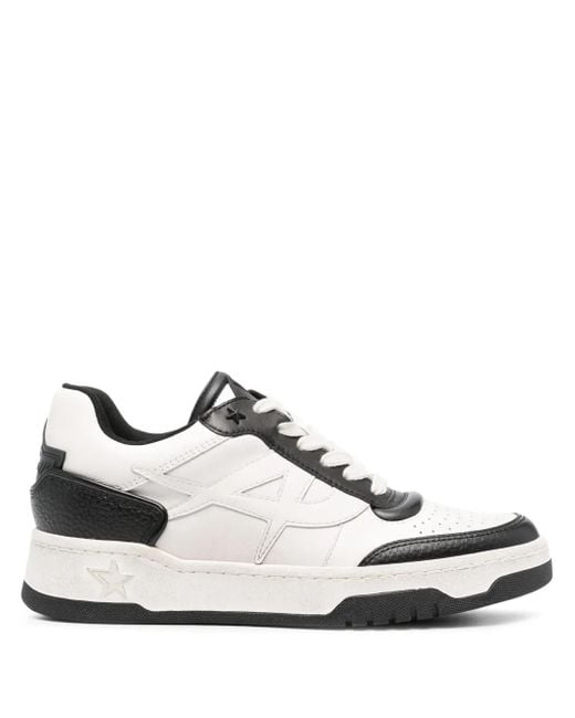 Ash White Blake Lace-Up Leather Sneakers