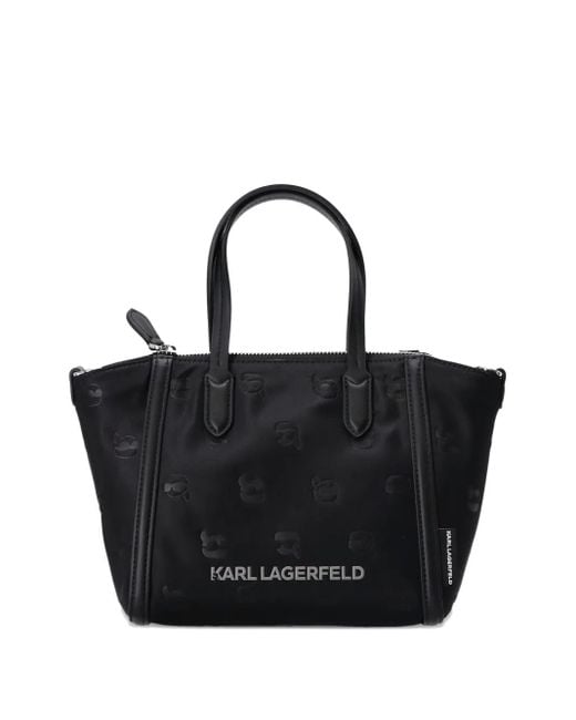 Borsa Tote Con Logo Goffrato di Karl Lagerfeld in Black da Uomo