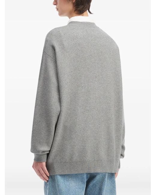 Izzue Vest Met Knoop in het Gray voor heren