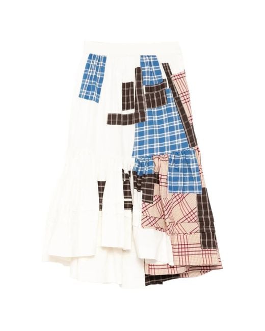 STORY mfg. Blue Field Midi Skirt