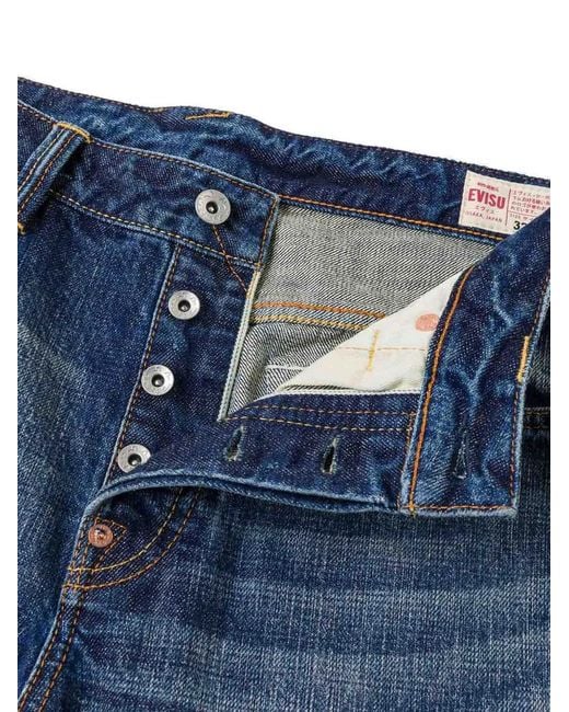 Evisu Blue Jean Droit À Design Patchwork for men