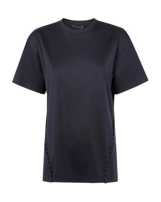 Mugler Black Metallic-detail Cotton T-shirt