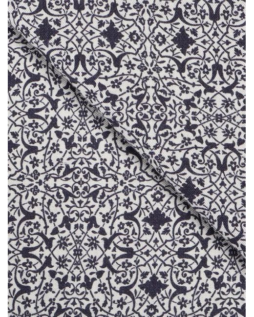 Eleventy Black Floral-Pattern Scarf for men