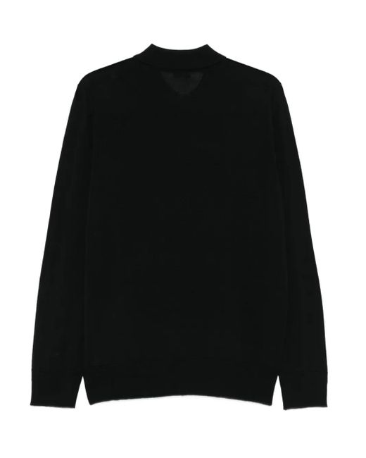 Barena Black Long-Sleeve Polo Shirt for men
