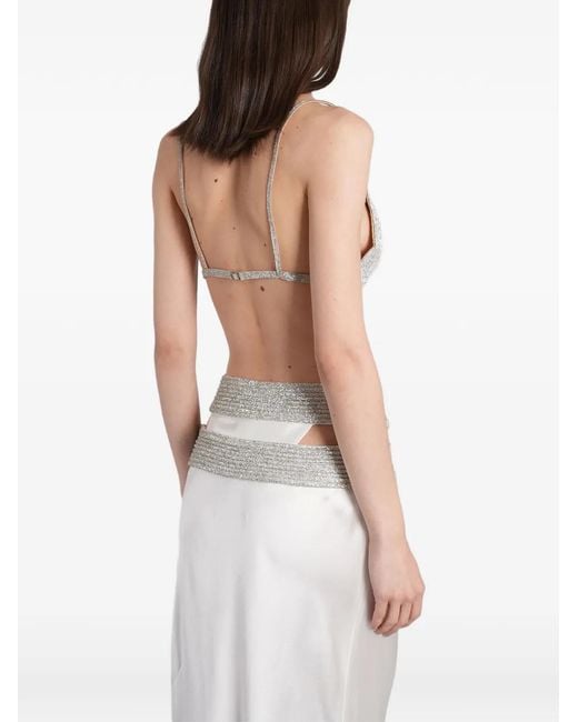 Nue White Crystal-Embellished Top
