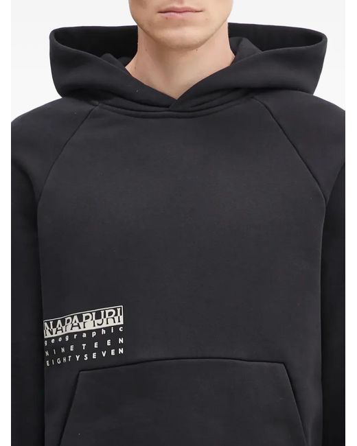 Napapijri Black Logo-Print Hoodie for men