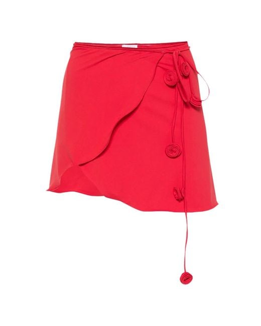 LaRevêche Red Floral-Appliqué Pareo
