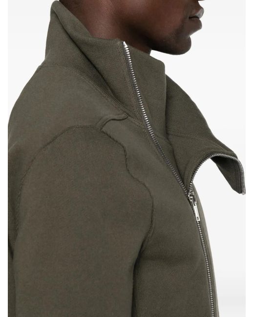 Rick Owens Green High-Neck Zip-Front Jacket for men