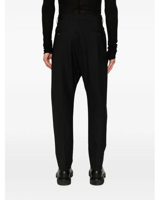 Rick Owens Black Astaires Pressed-Crease Straight-Leg Trousers for men