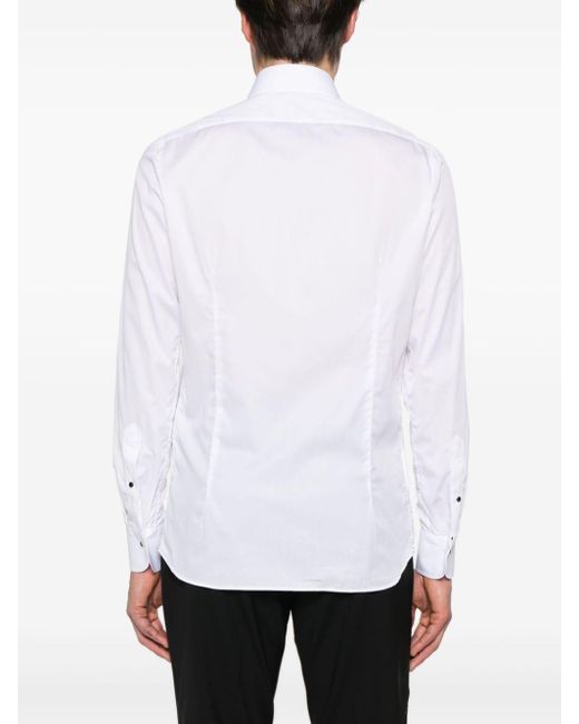 Chemise en coton à manches longues Tagliatore pour homme en coloris White