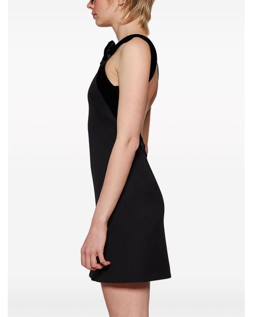 Miu Miu Black Velvet-Bow Low-Back Minidress