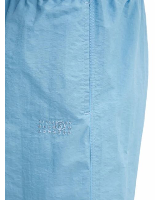 MM6 by Maison Margiela Blue Drawstring-Waist Swim Shorts for men