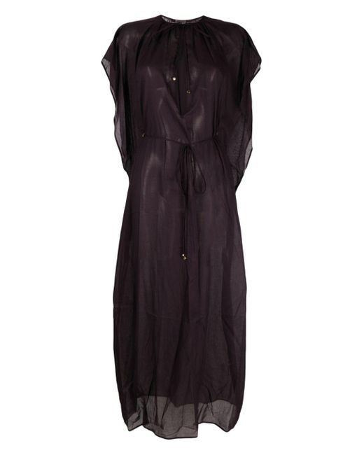Stella McCartney Black Chain-link Detail Draped Cotton Beach Dress