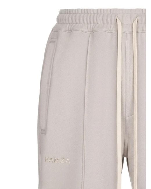 Hamza White Khan Drawstring-Waist Shorts for men