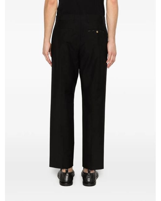 Grayed Black Albert Pleated Trousers for men