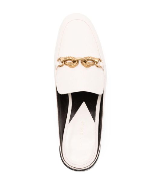 Tory Burch Jessa Leather Mules in het White