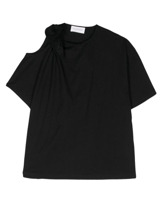 Christian Wijnants Black Tafari T-Shirt mit gebundener Schulter