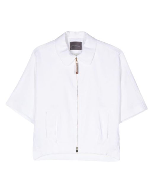 Lorena Antoniazzi White T-Shirt-Jacke mit Reißverschluss