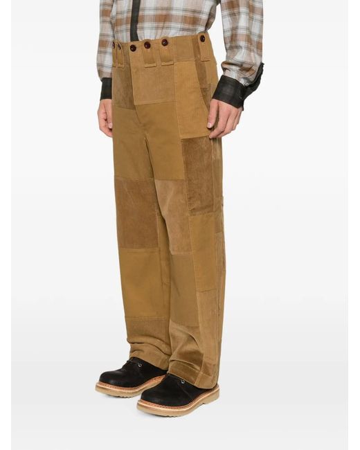 Junya Watanabe White Patchwork Corduroy Trousers for men