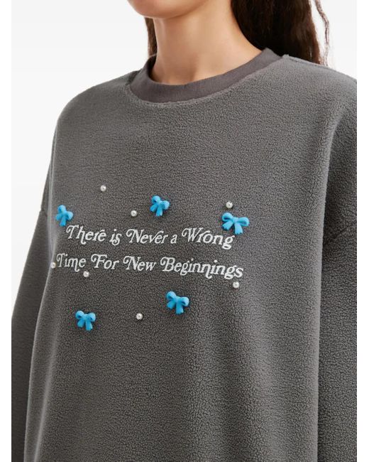 B+ AB Gray Bow-Appliqué Sweater