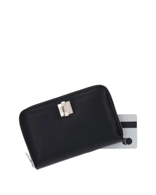 Guess Black Logo-Plaque Zip-Around Wallet