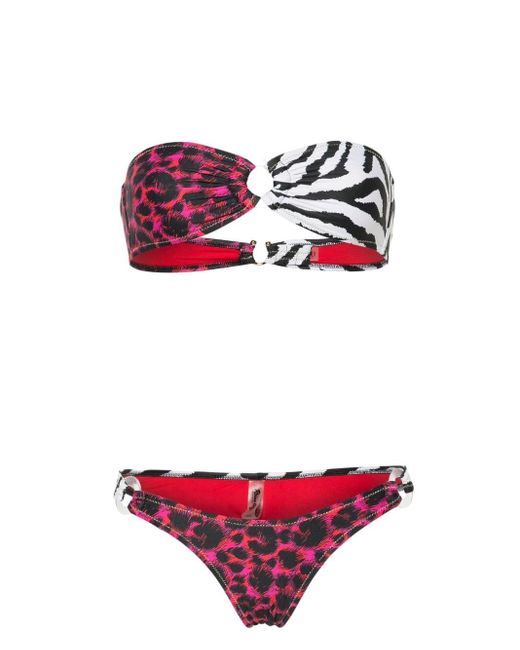 Reina Olga Red Band Camp Animal-print Bikini Set