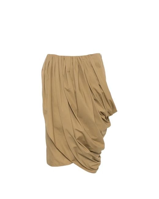 Chloé Natural Draped Pleated Skirt