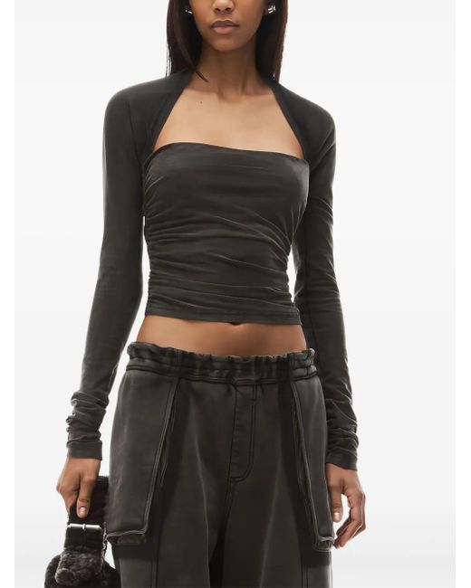 Top fruncido con manga larga Alexander Wang de color Black