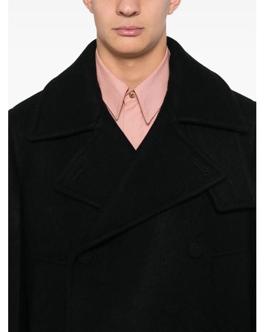 Jil Sander Black Kaban Wool Coat for men