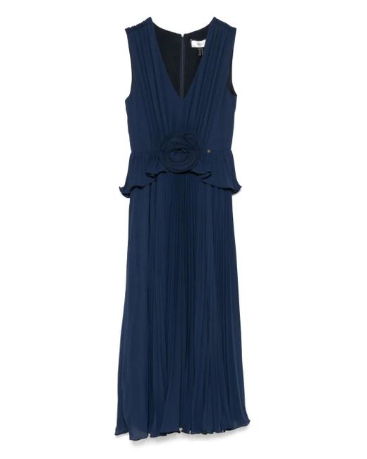 Vestido midi plisado Nissa de color Blue