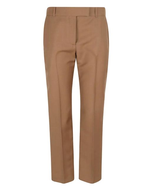 McQueen Brown Wool Straight Trousers