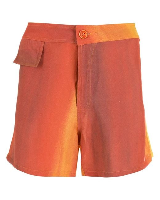 Amir Slama Orange Bermuda À Imprimé Dégradé for men