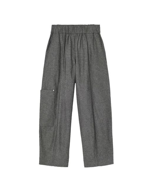 Psophia Gray Elasticated Cropped Trousers