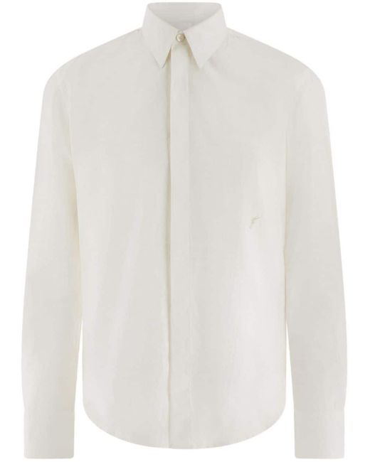 Ferragamo Katoenen Overhemd Met Monogram in het White voor heren