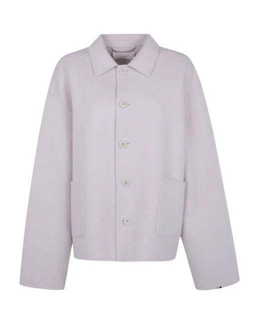 Extreme Cashmere Purple Single-Breasted Felted Jacket