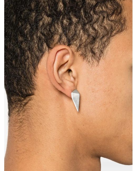 Rick Owens Mini Pyramid Earring in White | Lyst