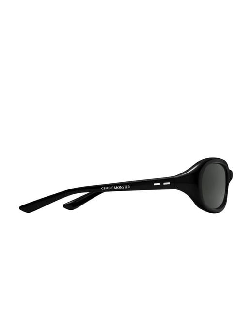 Gentle Monster Black Groovy 01 Oval-Frame Sunglasses