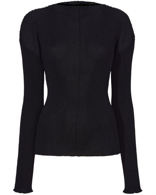 Proenza Schouler Black Camille Ribbed-knit Top