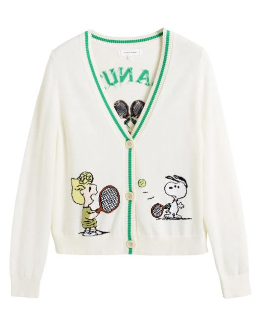 Chinti & Parker White X Snoopy Peanuts Cardigan