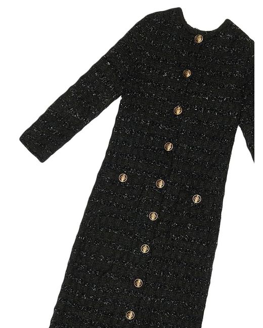 Balenciaga Black Back-to-front Tweed Gown