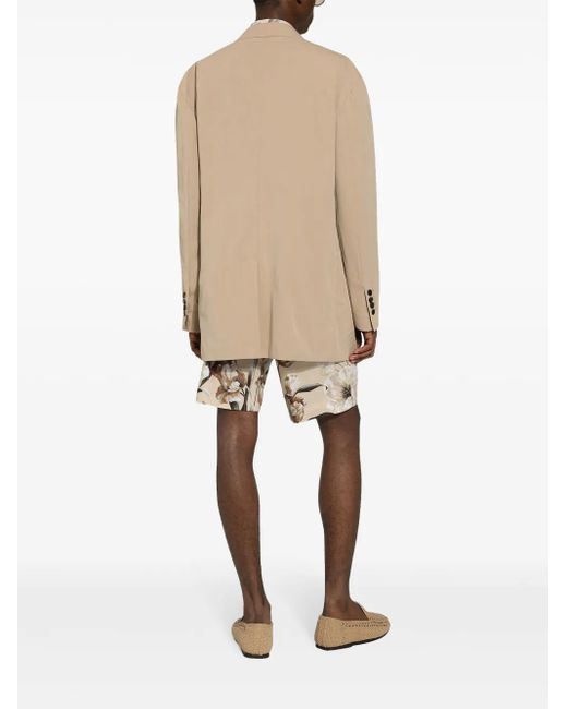 Dolce & Gabbana Natural Floral-Print Silk Bermuda Shorts for men