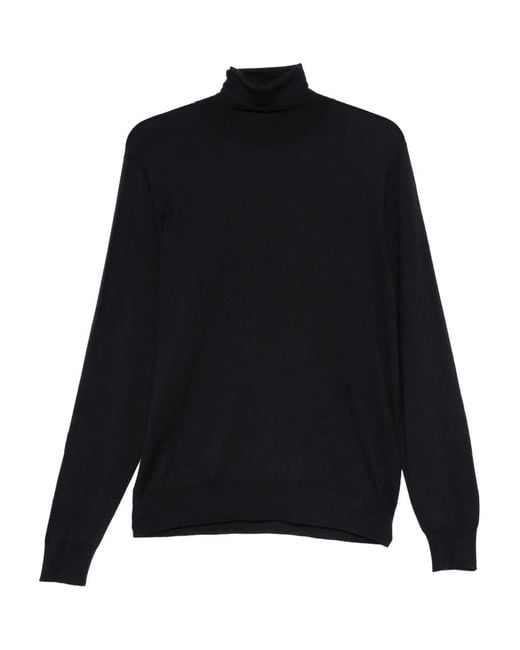 Dell'Oglio Black Turtleneck Long-Sleeve Sweater for men