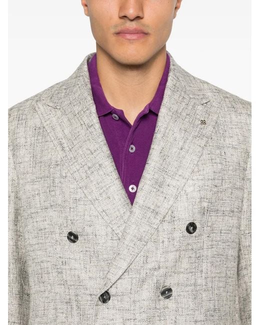 Tagliatore White Double-Breasted Jacket for men