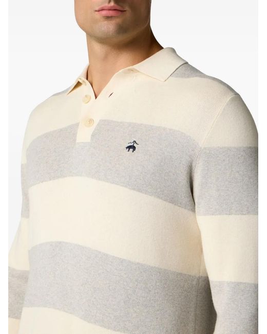 Brooks Brothers White Knitted Polo Shirt for men