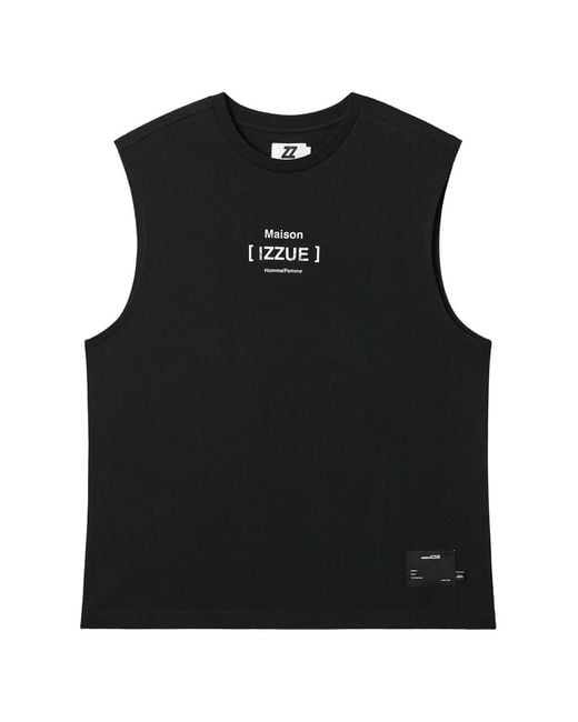 Izzue Black Logo-Print Tank Top for men