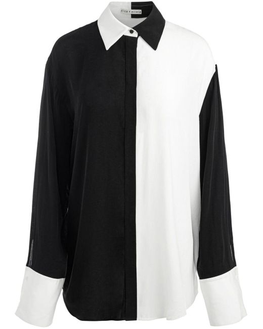 Camisa Finely con diseño colour block Alice + Olivia de color Black