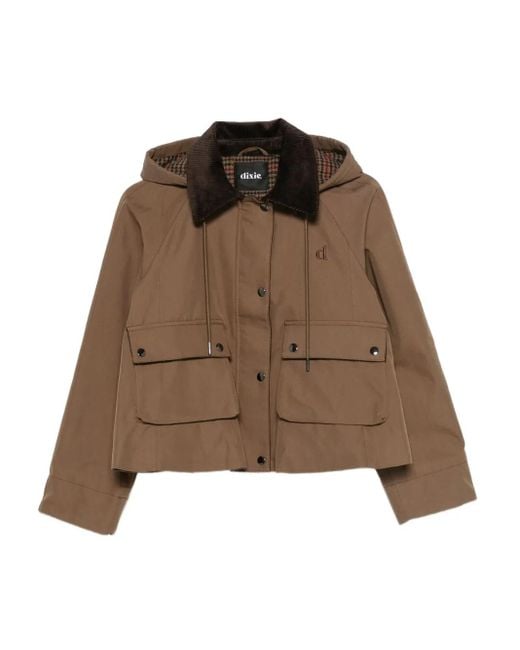 Dixie Brown Corduroy-Collar Jacket