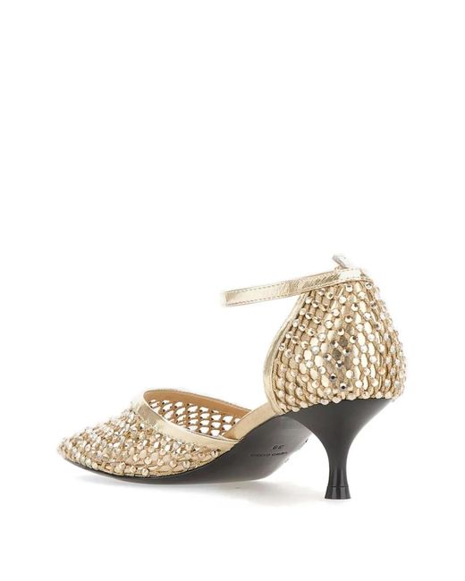 strategia shoes Natural Shiny Décolleté Rhinestone Pumps